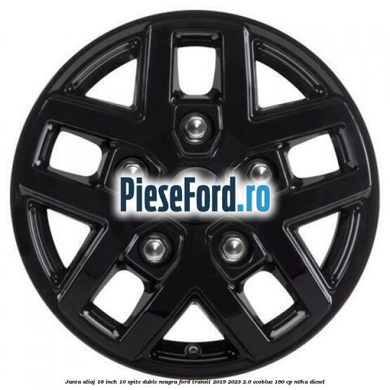 Janta aliaj 16 inch, 10 spite duble neagra Ford Transit 2019-2023 2.0 EcoBlue 160 cp N0HA diesel