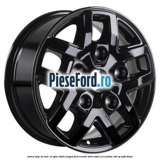Janta aliaj 16 inch, 10 spite duble neagra Ford Transit 2019-2023 2.0 EcoBlue 185 cp