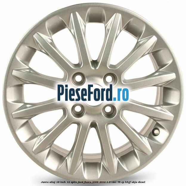 Janta aliaj 16 inch, 12 spite Ford Fiesta 2008-2012 1.6 TDCi 75 cp HHJF, UBJA diesel