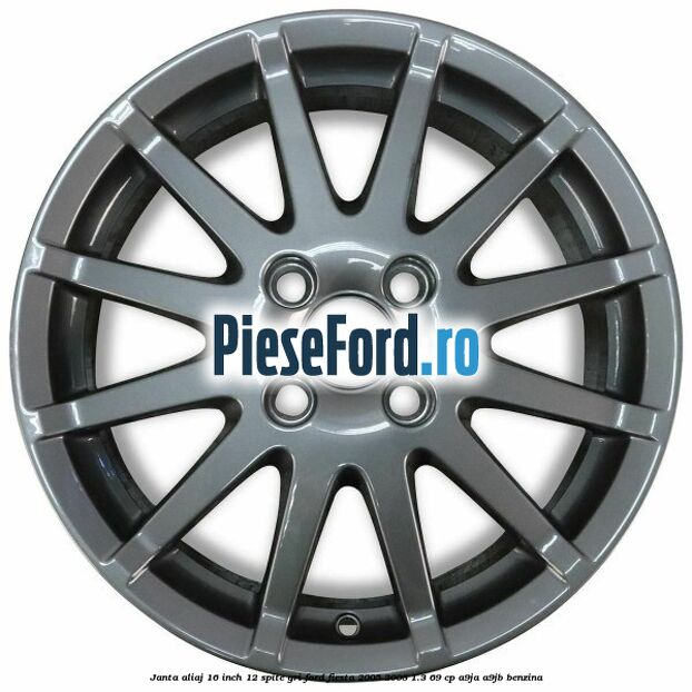 Janta aliaj 16 inch, 12 spite gri Ford Fiesta 2005-2008 1.3 69 cp A9JA, A9JB benzina