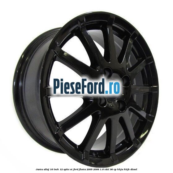 Janta aliaj 16 inch, 12 spite ST Ford Fiesta 2005-2008 1.6 TDCi 90 cp HHJA, HHJB diesel