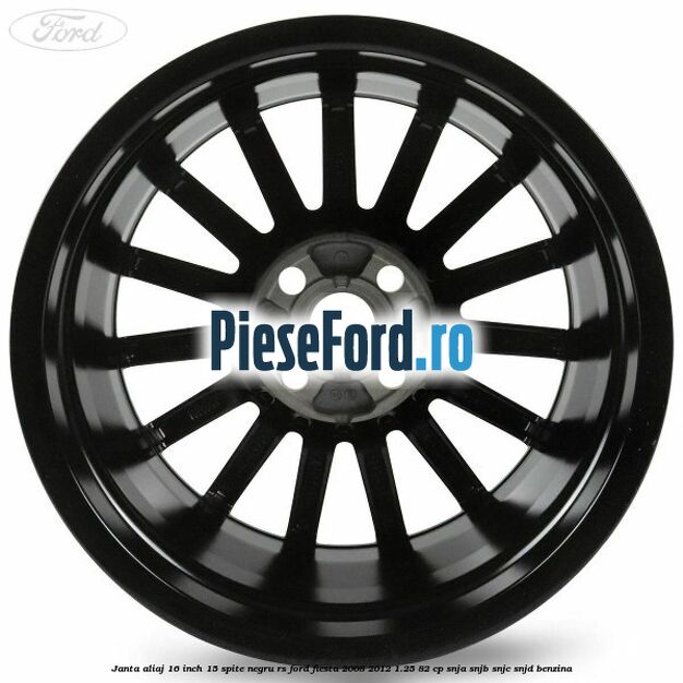 Janta aliaj 16 inch, 15 spite negru RS Ford Fiesta 2008-2012 1.25 82 cp SNJA, SNJB, SNJC, SNJD benzina