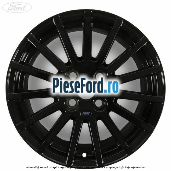 Janta aliaj 16 inch, 15 spite negru RS Ford Fiesta 2008-2012 1.6 Ti 120 cp HXJA, HXJB, HXJE, RVJA benzina