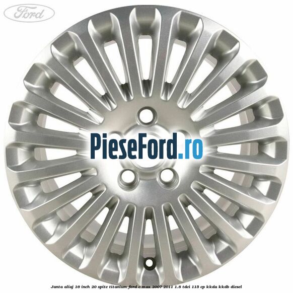 Janta aliaj 16 inch, 20 spite, titanium Ford C-Max 2007-2011 1.8 TDCi 115 cp KKDA, KKDB diesel