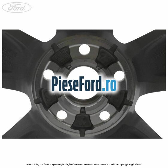Janta aliaj 16 inch, 5 spite argintiu Ford Tourneo Connect 2013-2018 1.6 TDCi 95 cp TZGA, TZGB diesel