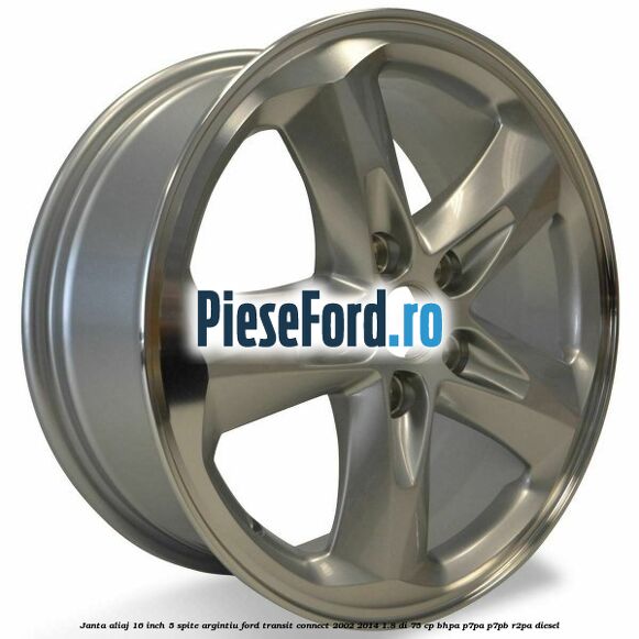 Janta aliaj 16 inch, 5 spite argintiu Ford Transit Connect 2002-2014 1.8 Di 75 cp Janta aliaj 16 inch, 5 spite argintiu Ford Transit Connect 2002-2014 1.8 Di 75 cp BHPA, P7PA, P7PB, R2PA diesel