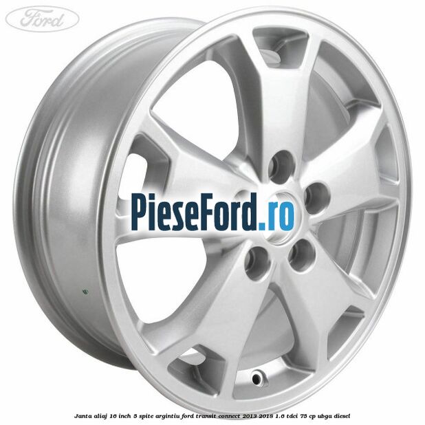 Janta aliaj 16 inch, 5 spite argintiu Ford Transit Connect 2013-2018 1.6 TDCi 75 cp