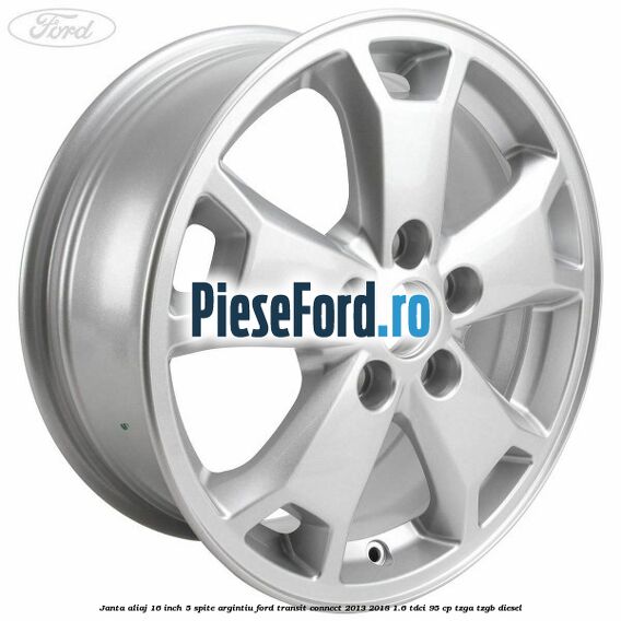 Janta aliaj 16 inch, 5 spite argintiu Ford Transit Connect 2013-2018 1.6 TDCi 95 cp