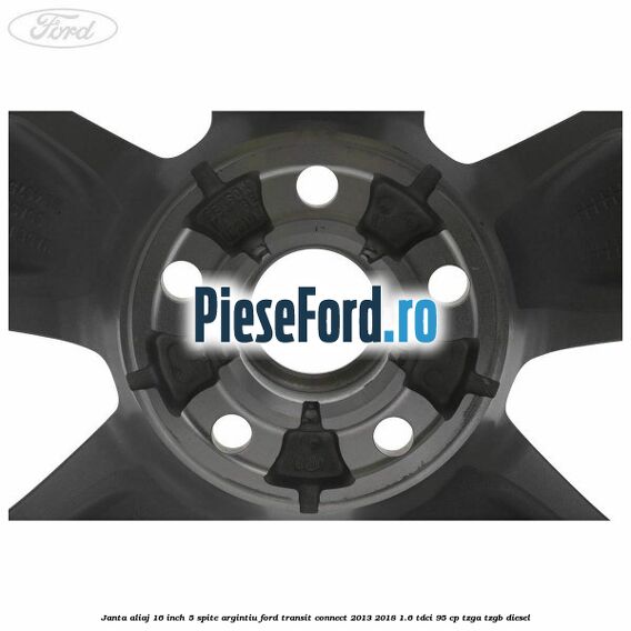 Janta aliaj 16 inch, 5 spite argintiu Ford Transit Connect 2013-2018 1.6 TDCi 95 cp TZGA, TZGB diesel