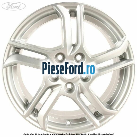 Janta aliaj 16 inch, 5 spite argintiu sparkle Ford Focus 2019-2023 1.5 EcoBlue 95 cp Z2DA diesel