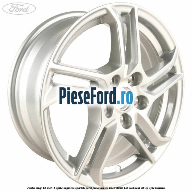 Janta aliaj 16 inch, 5 spite argintiu sparkle Ford Focus Active 2019-2023 1.0 EcoBoost 85 cp SFDC benzina