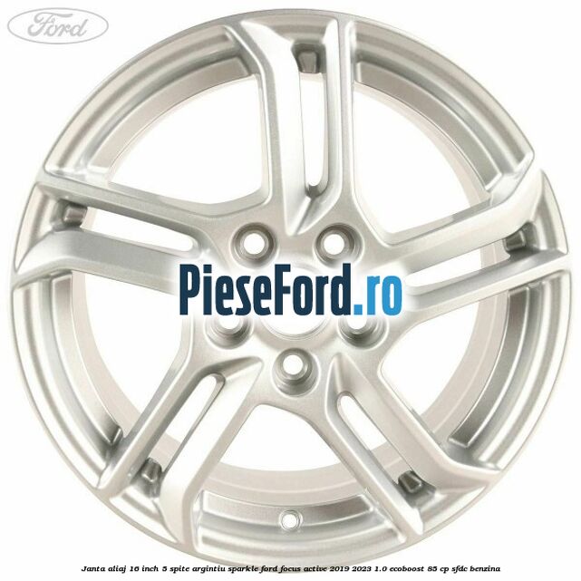 Janta aliaj 16 inch, 5 spite argintiu sparkle Ford Focus Active 2019-2023 1.0 EcoBoost 85 cp SFDC benzina
