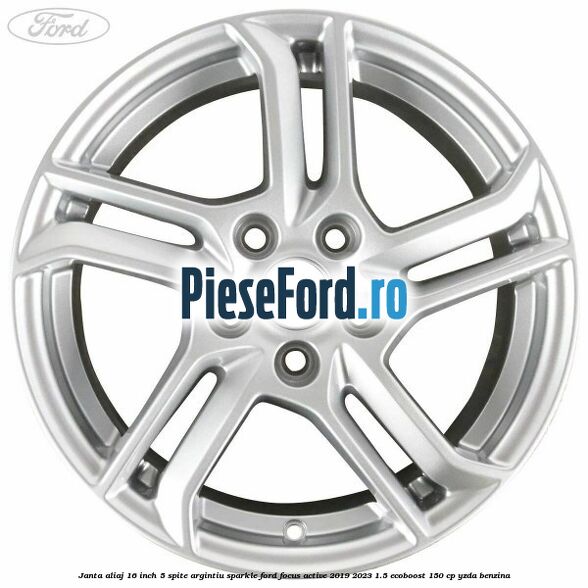 Janta aliaj 16 inch, 5 spite argintiu sparkle Ford Focus Active 2019-2023 1.5 EcoBoost 150 cp YZDA benzina