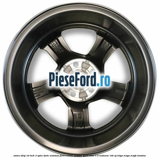 Janta aliaj 16 inch, 5 spite Dark Stainless Ford Transit Connect 2019-2023 1.0 EcoBoost 100 cp B3GA, M2GA, M2GB benzina
