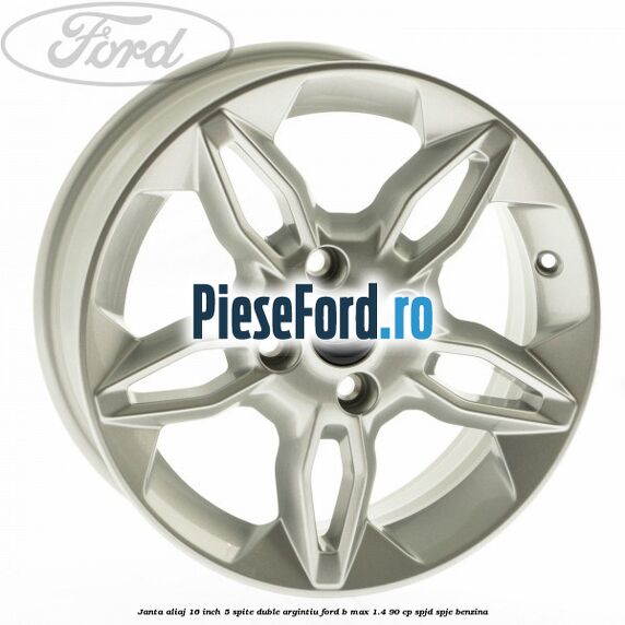 Janta aliaj 16 inch, 5 spite duble argintiu Ford B-Max 1.4 90 cp SPJD, SPJE benzina