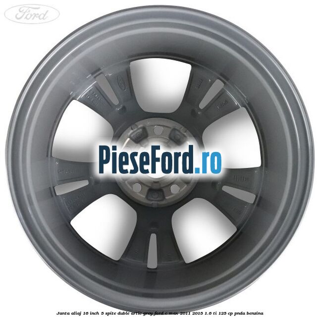 Janta aliaj 16 inch, 5 spite duble artic grey Ford C-Max 2011-2015 1.6 Ti 125 cp PNDA benzina