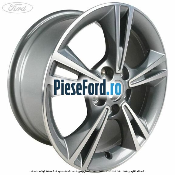Janta aliaj 16 inch, 5 spite duble artic grey Ford C-Max 2011-2015 2.0 TDCi 140 cp UFDB diesel