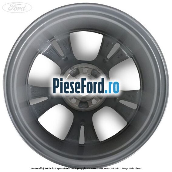 Janta aliaj 16 inch, 5 spite duble artic grey Ford C-Max 2016-2020 2.0 TDCi 170 cp T8DE diesel