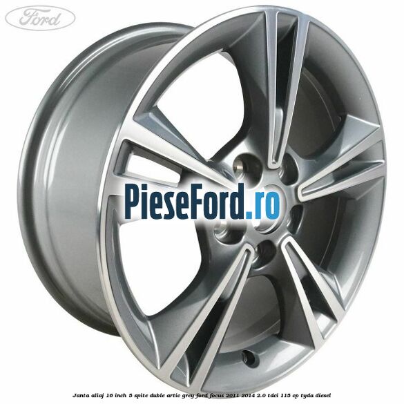 Janta aliaj 16 inch, 5 spite duble artic grey Ford Focus 2011-2014 2.0 TDCi 115 cp TYDA diesel