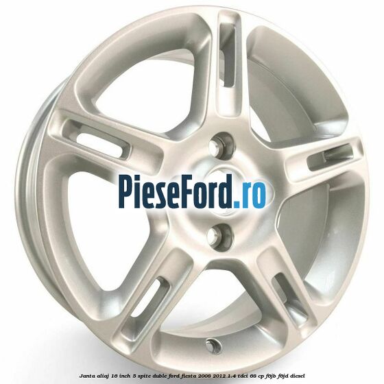 Janta aliaj 16 inch, 5 spite duble Ford Fiesta 2008-2012 1.4 TDCi 68 cp F6JB, F6JD diesel