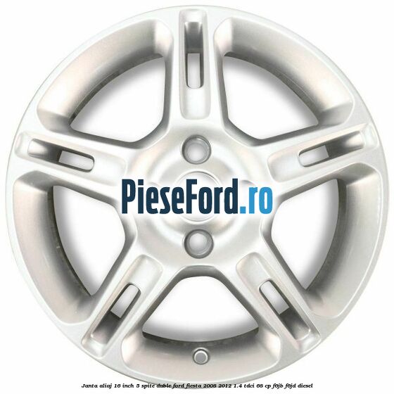 Janta aliaj 16 inch, 5 spite duble Ford Fiesta 2008-2012 1.4 TDCi 68 cp F6JB, F6JD diesel