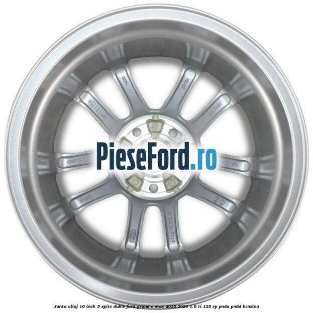 Janta aliaj 16 inch, 5 spite duble Ford Grand C-Max 2016-2020 1.6 Ti 125 cp PNDA, PNDD benzina