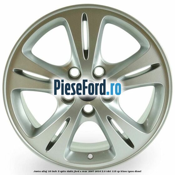 Janta aliaj 16 inch, 5 spite duble Ford S-Max 2007-2014 2.0 TDCi 115 cp KLWA, TYWA diesel