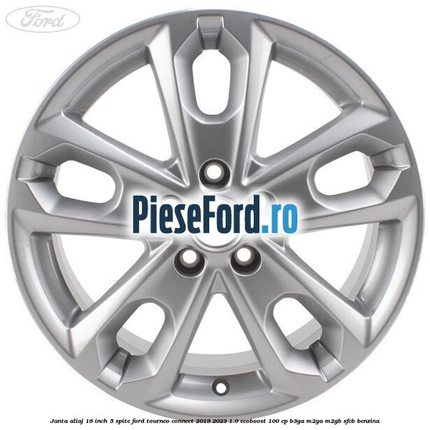 Janta aliaj 16 inch, 5 spite Ford Tourneo Connect 2019-2023 1.0 EcoBoost 100 cp B3GA, M2GA, M2GB, SFCB benzina
