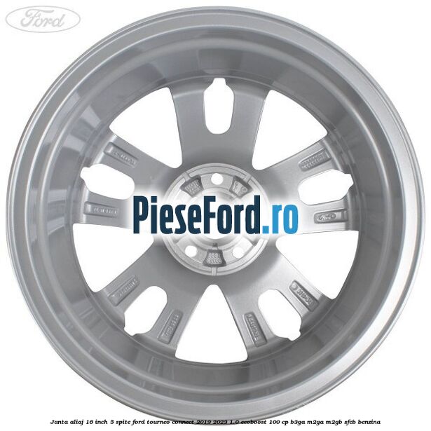 Janta aliaj 16 inch, 5 spite Ford Tourneo Connect 2019-2023 1.0 EcoBoost 100 cp B3GA, M2GA, M2GB, SFCB benzina