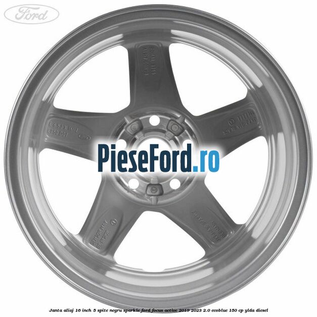 Janta aliaj 16 inch, 5 spite negru sparkle Ford Focus Active 2019-2023 2.0 EcoBlue 150 cp YLDA diesel