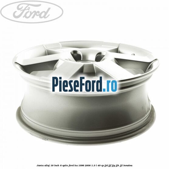 Janta aliaj 16 inch, 6 spite Ford Ka 1996-2008 1.3 i 49 cp JJD, JJF, JJG, JJH, JJL benzina