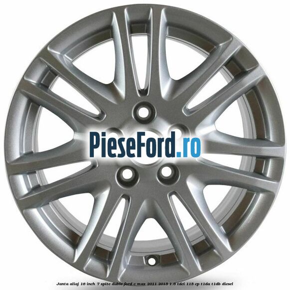 Janta aliaj 16 inch, 7 spite duble Ford C-Max 2011-2015 1.6 TDCi 115 cp T1DA, T1DB diesel