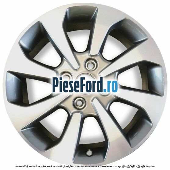 Janta aliaj 16 inch, 8 spite rock metallic Ford Fiesta Active 2018-2023 1.0 EcoBoost 101 cp SFJE, SFJF, SFJH, SFJJ, SFJK benzina