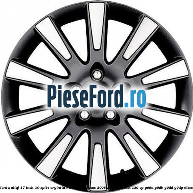 Janta aliaj 17 inch, 10 spite argintiu inchis Ford Focus 2008-2011 2.0 TDCi 136 cp G6DA, G6DB, G6DD, G6DG diesel