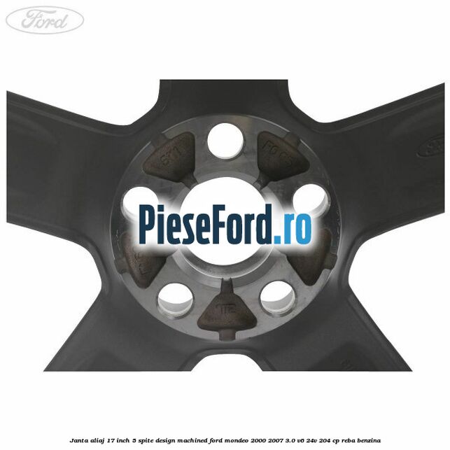 Janta aliaj 17 inch, 5 spite, design Machined Ford Mondeo 2000-2007 3.0 V6 24V 204 cp REBA benzina