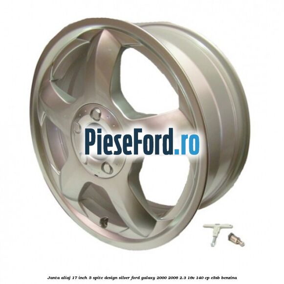Janta aliaj 17 inch, 5 spite, design Silver Ford Galaxy 2000-2006 2.3 16V 140 cp E5SB benzina