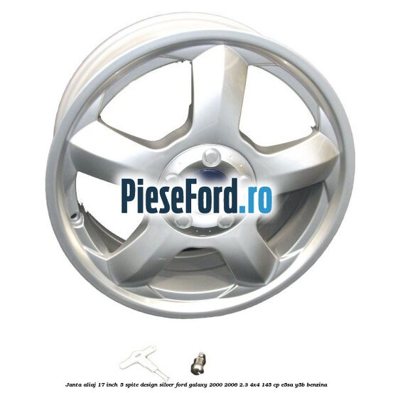 Janta aliaj 17 inch, 5 spite, design Silver Ford Galaxy 2000-2006 2.3 4x4 145 cp E5SA, Y5B benzina