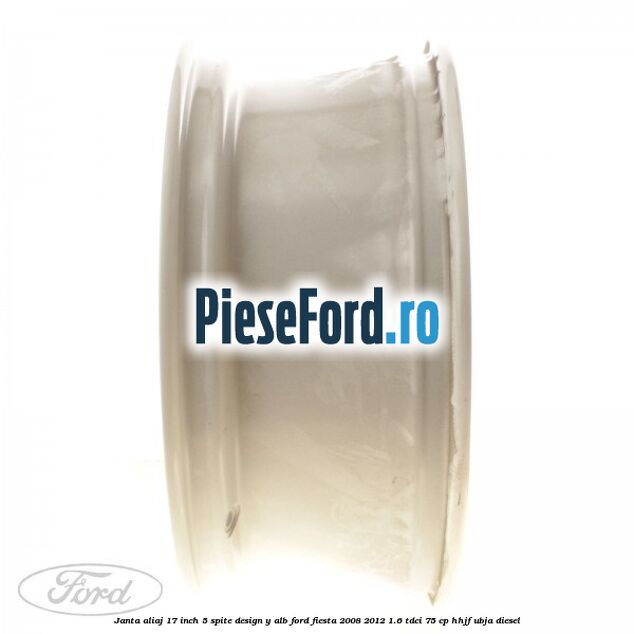 Janta aliaj 17 inch, 5 spite design Y alb Ford Fiesta 2008-2012 1.6 TDCi 75 cp HHJF, UBJA diesel