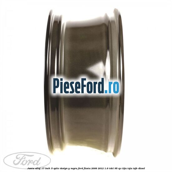 Janta aliaj 17 inch, 5 spite design Y negru Ford Fiesta 2008-2012 1.6 TDCi 95 cp T3JA, TZJA, TZJB diesel
