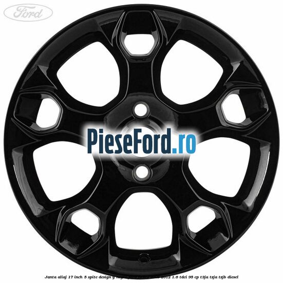 Janta aliaj 17 inch, 5 spite design Y negru Ford Fiesta 2008-2012 1.6 TDCi 95 cp T3JA, TZJA, TZJB diesel