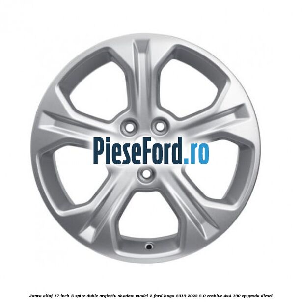 Janta aliaj 17 inch, 5 spite duble argintiu shadow model 2 Ford Kuga 2019-2023 2.0 EcoBlue 4x4 190 cp YMDA diesel