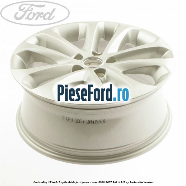 Janta aliaj 17 inch, 5 spite duble Ford Focus C-Max 2003-2007 1.6 Ti 115 cp HXDA, SIDA benzina