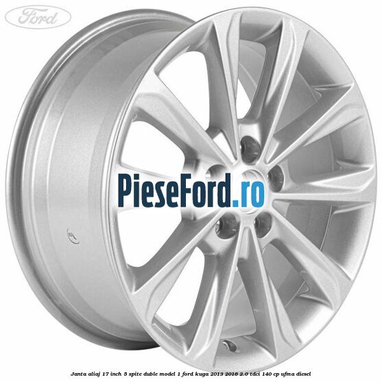 Janta aliaj 17 inch, 5 spite duble model 1 Ford Kuga 2013-2016 2.0 TDCi 140 cp UFMA diesel