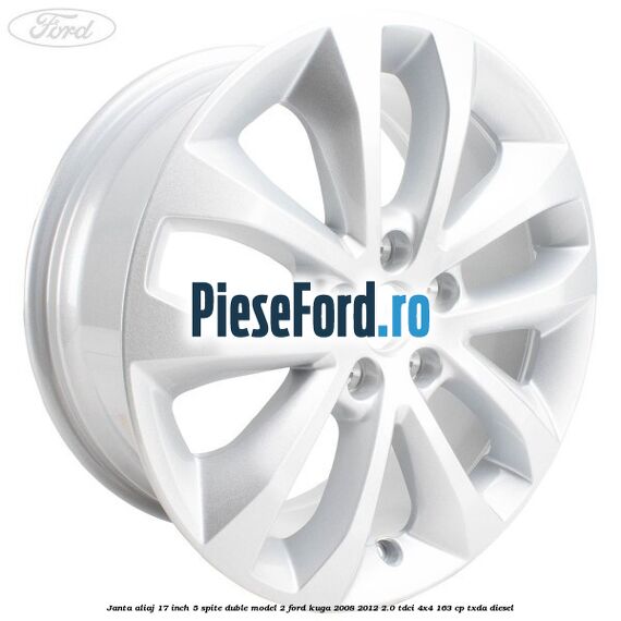 Janta aliaj 17 inch, 5 spite duble model 2 Ford Kuga 2008-2012 2.0 TDCI 4x4 163 cp TXDA diesel