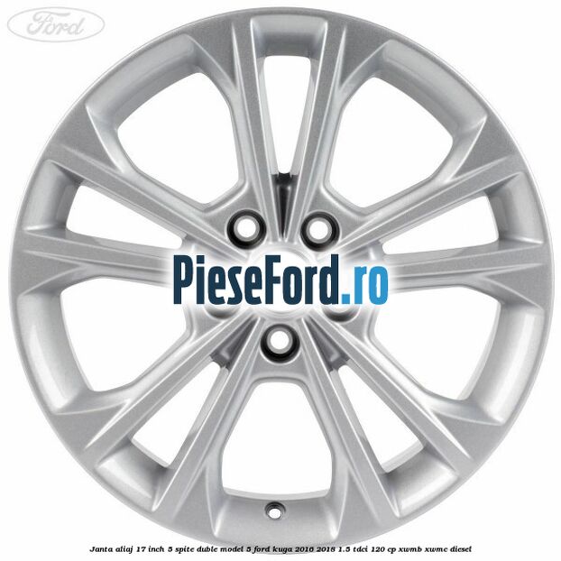 Janta aliaj 17 inch, 5 spite duble model 5 Ford Kuga 2016-2018 1.5 TDCi 120 cp XWMB, XWMC diesel
