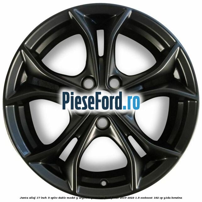 Janta aliaj 17 inch, 5 spite duble model Y argintiu premium Ford Focus 2019-2023 1.5 EcoBoost 182 cp Y1DA benzina