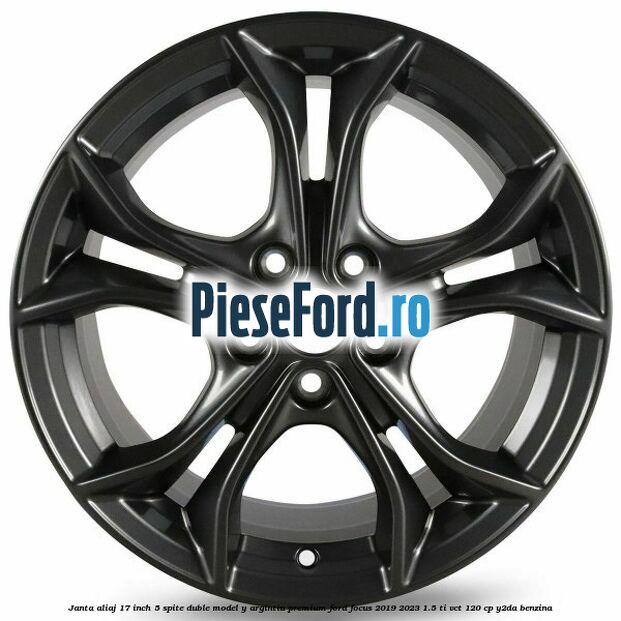 Janta aliaj 17 inch, 5 spite duble model Y argintiu premium Ford Focus 2019-2023 1.5 Ti-VCT 120 cp Y2DA benzina