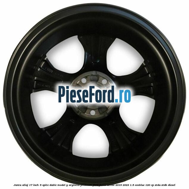 Janta aliaj 17 inch, 5 spite duble model Y argintiu premium Ford Focus Active 2019-2023 1.5 EcoBlue 120 cp ZTDA, ZTDB diesel