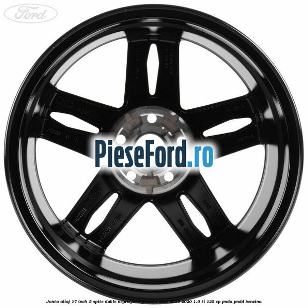 Janta aliaj 17 inch, 5 spite duble negru Ford Grand C-Max 2016-2020 1.6 Ti 125 cp PNDA, PNDD benzina
