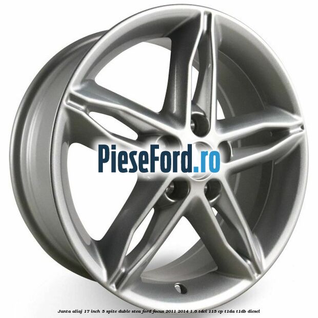 Janta aliaj 17 inch, 5 spite duble stea Ford Focus 2011-2014 1.6 TDCi 115 cp